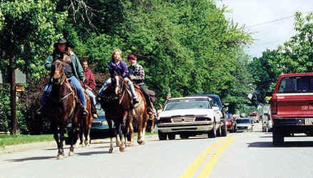 New Castle Spring Festival Horses on Main St.
